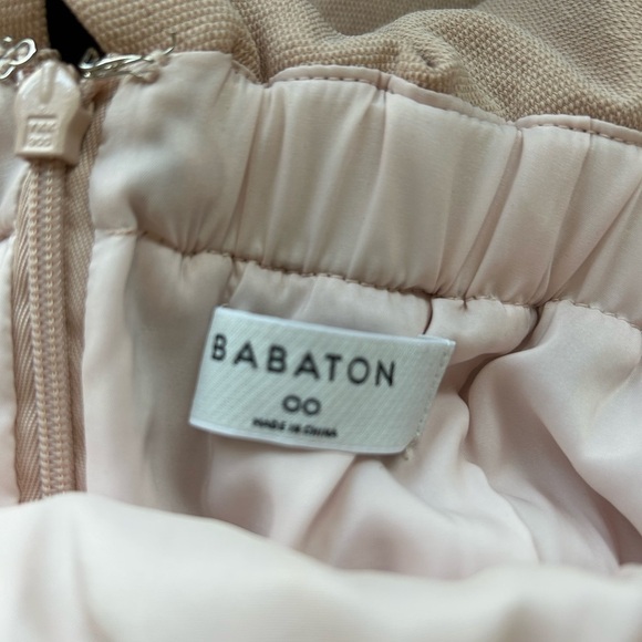 ARITZIA Babaton Blush Pink Strapless Neck Ruffle Detail Flutter Jumpsuit Size 00 - Picture 12 of 13